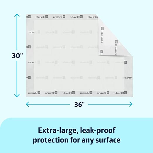 Medline Ultrasorbs Drypads, Super Absorbent Disposable Bed Pads, Large - Image 2