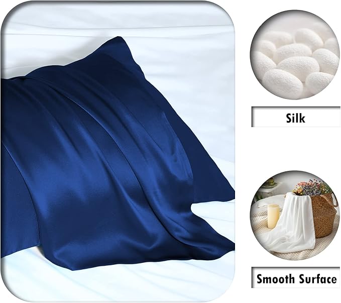 Silk Pillow Cases 2 Pack, Soft Breathable and Sliky Standard Size Pillow Cases - Image 2