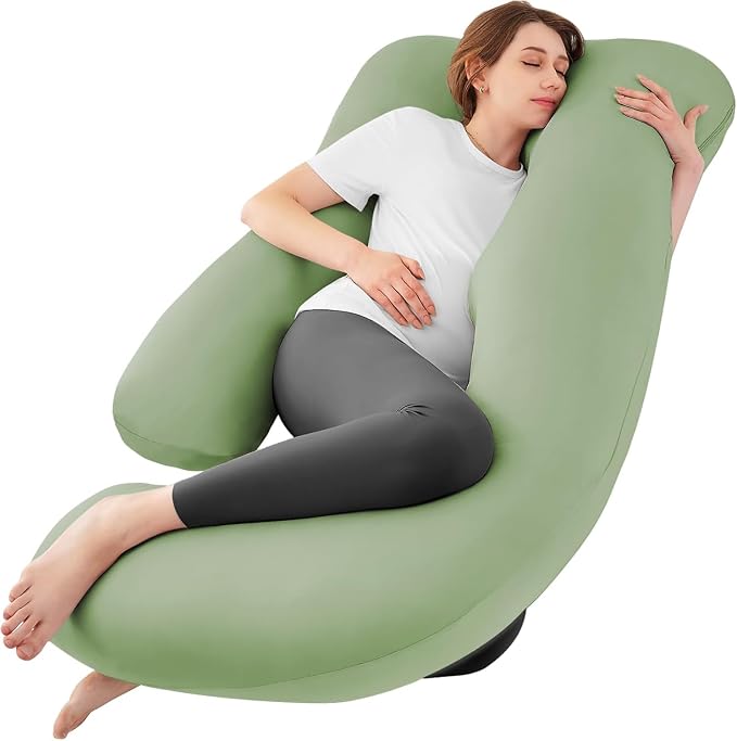 Sasttie Pregnancy Pillows for Sleeping, Jumbo U Shaped Cooling Full Body Pillow by SASTTIE