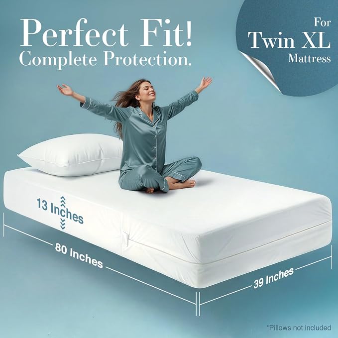 Utopia Bedding Mattress Protector Zippered Twin XL Size, 100% Waterproof Bed - Image 6