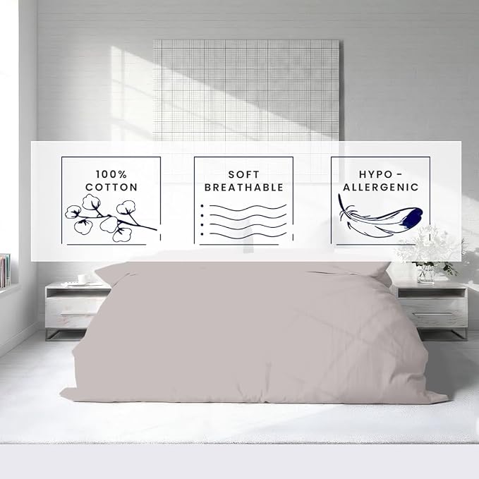 Kotton Culture 3 Pc Duvet Cover Queen Size/Full Size Set-100% Egyptian Cotton - Image 5