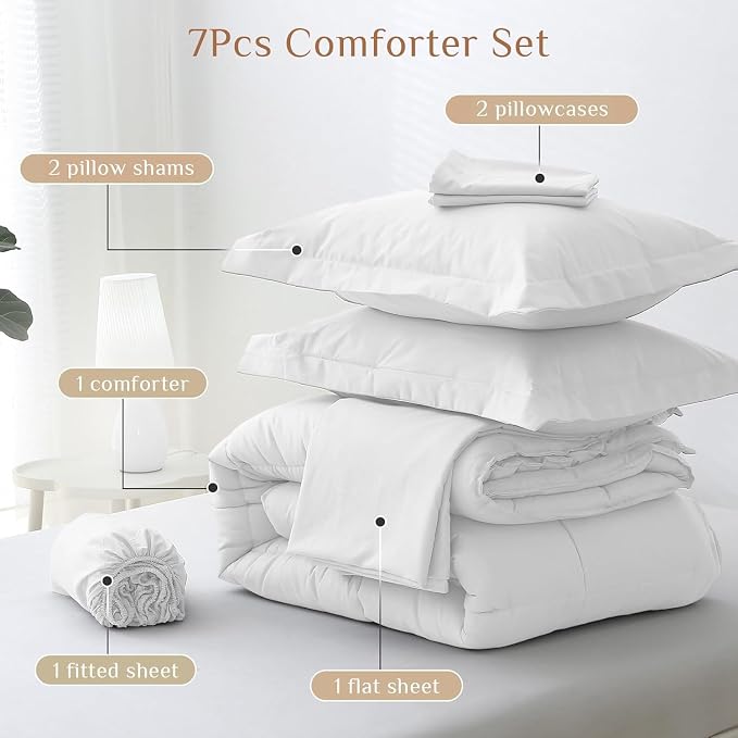 JOLLYVOGUE California King Comforter Set, Ultra-Soft Bed in a Bag Cal King Size - Image 5