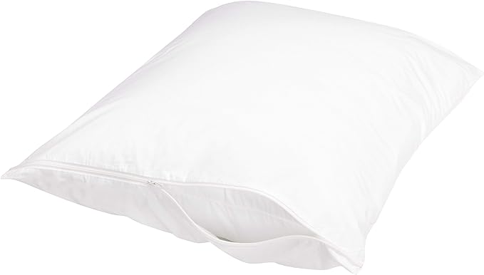 Amazon Basics Standard Breathable 100% Cotton Hypoallergenic Pillow Protector by AmazonBasics