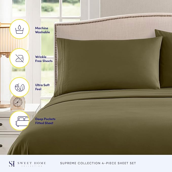 Twin Sheets - Breathable Luxury Sheets - 1800 Supreme Collection Extra Soft - Image 2