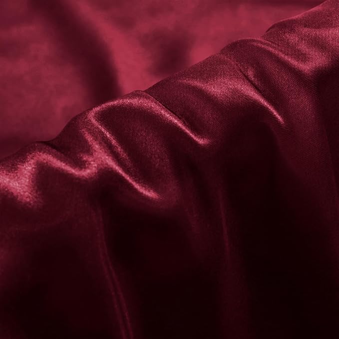 Aormenzy Satin Pillow Cases for Women King Size Set of 2, Burgundy Satin - Image 2