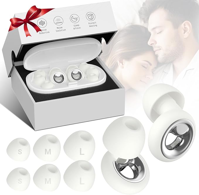Ear Plugs for Sleeping, 50dB Noise Cancelling Earplugs, Reusable Silicone Ear by Vosaf