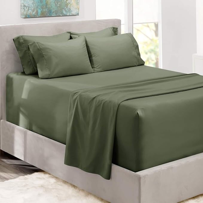 Hearth & Harbor Bed Sheets, Luxury Soft 6 Piece Bed Sheet Set Extra Deep Pocket by HearthHarbor