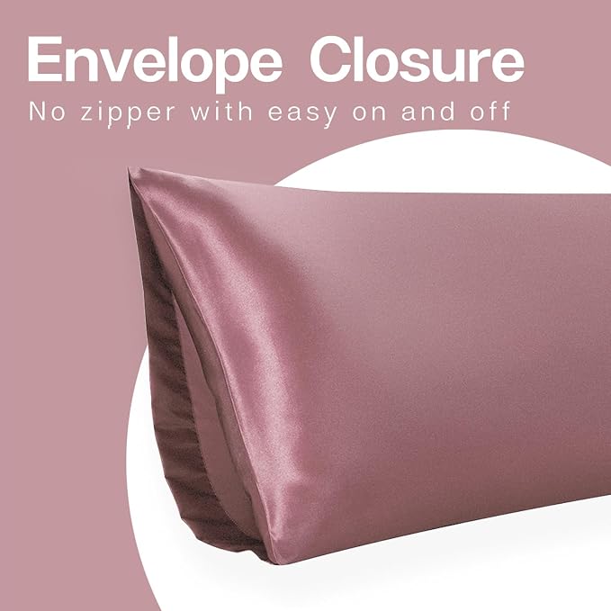 MR&HM Satin Body Pillow Cover, Soft and Breathable Body Pillow Case - Image 6