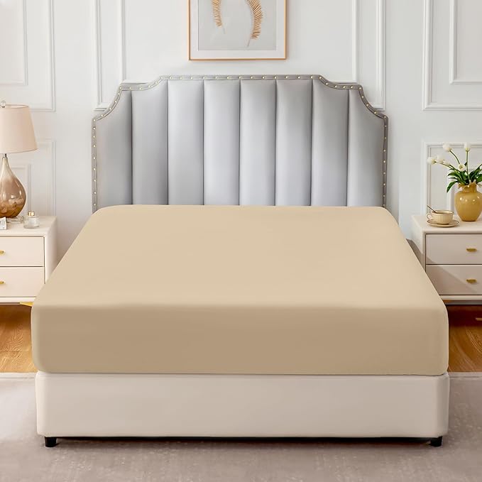 FreshCulture Pure Cotton Fitted Sheets King Size, 300 Thread Count Percale - Image 2