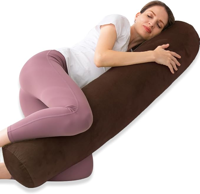 1 MIDDLE ONE Round Body Pillow for Adults, Long Bolster Pillow for Bed by 1MIDDLEONE