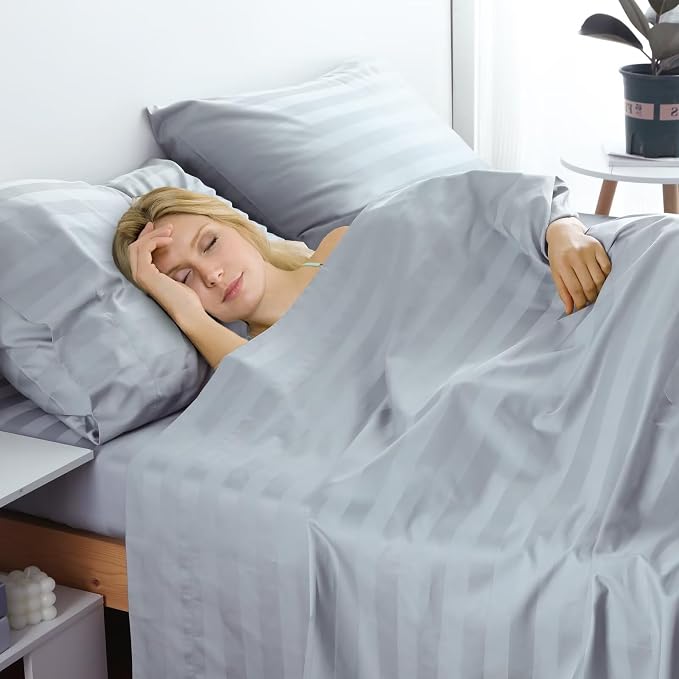 2-Pack Cotton Queen Flat Sheet Only, 600 Thread Count 100% Egyptian Cotton Top - Image 6