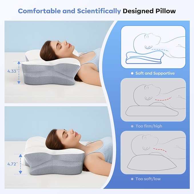 Cervical Neck Pillow, Ergonomic Memory Foam Pillows - Image 4