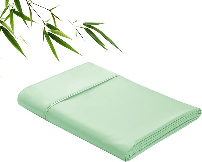 Bamboo Viscose Flat Sheets Only, Sateen Weave Queen Size Flat Sheet Only by ZaizaiHome
