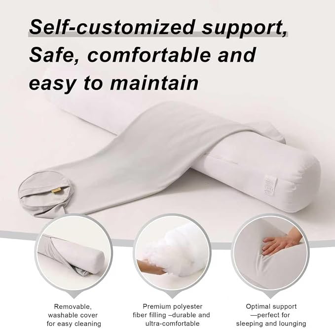 Body Pillow for Adults, Long Round Pillow, Big Cylindrical Pillow, Large Full - Image 4