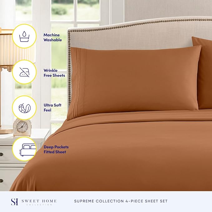 Twin Sheets - Breathable Luxury Sheets - 1800 Supreme Collection Extra Soft - Image 2