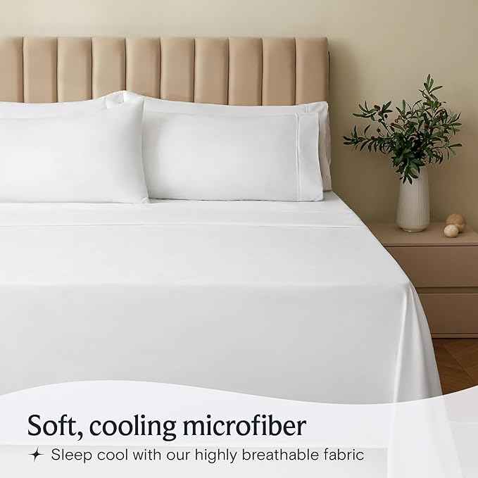 LuxClub 3 PC Twin Sheet Set, Deep Pockets Wrinkle Free Cooling Bed Sheets Hotel - Image 3