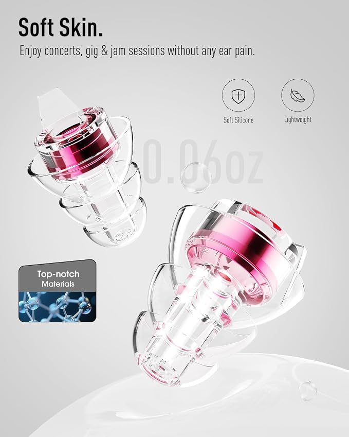 Hearprotek Concert Ear Plugs, 2Pairs Reusable high Fidelity Musician Ear Plugs - Image 4