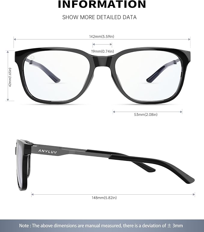ANYLUV Blue Light Glasses for Men, Lightweight Computer Gaming Glasses - Image 3