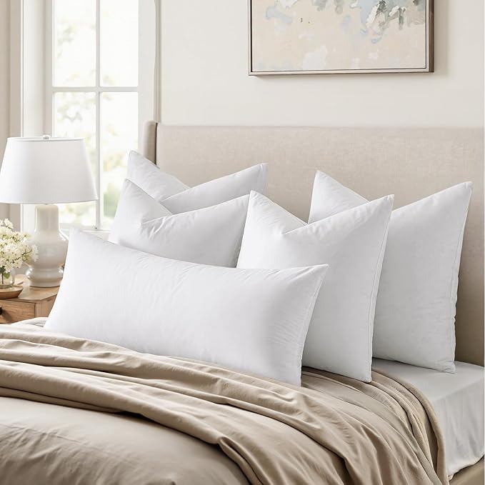 MIULEE Pillow Inserts 18x18, Down Feather Throw Pillow Inserts, Premium Fluffy - Image 3