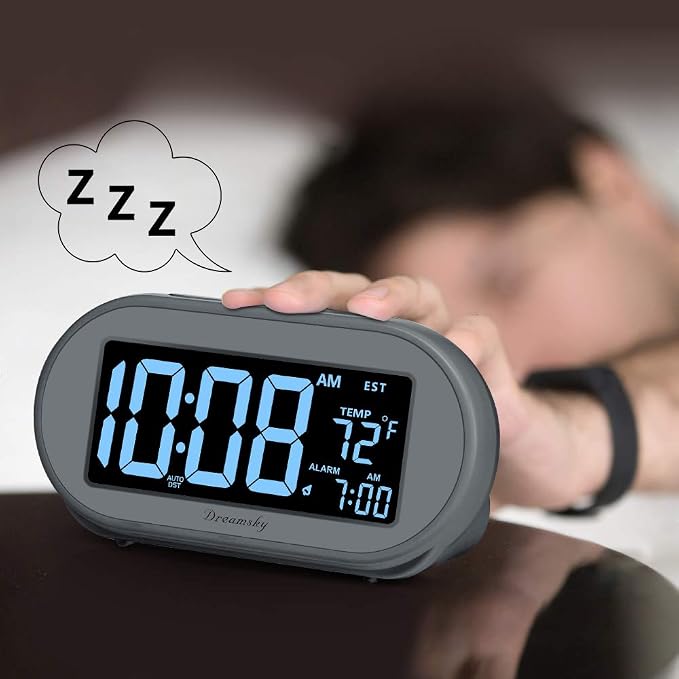 DreamSky Alarm Clocks for Bedrooms, Auto Set Digital Desk Clock for Bedside - Image 5