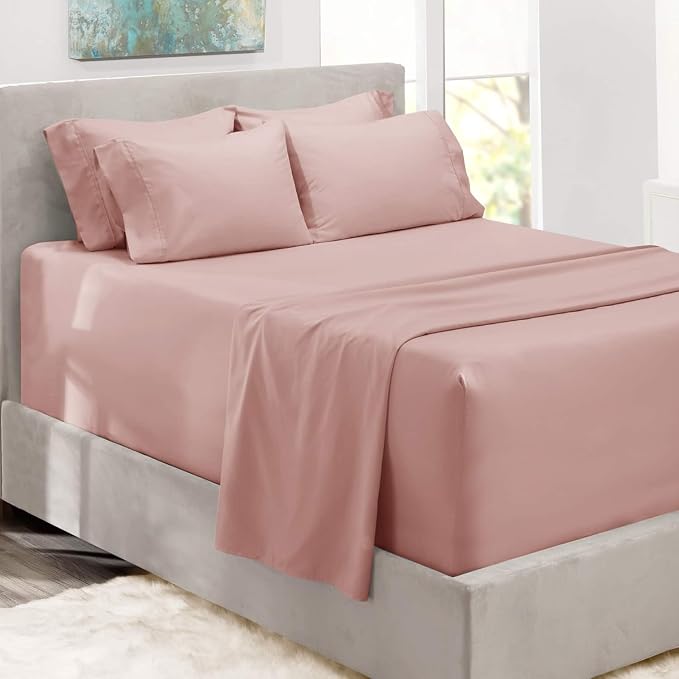 Hearth & Harbor Bed Sheets, Luxury Soft 6 Piece Bed Sheet Set Extra Deep Pocket by HearthHarbor