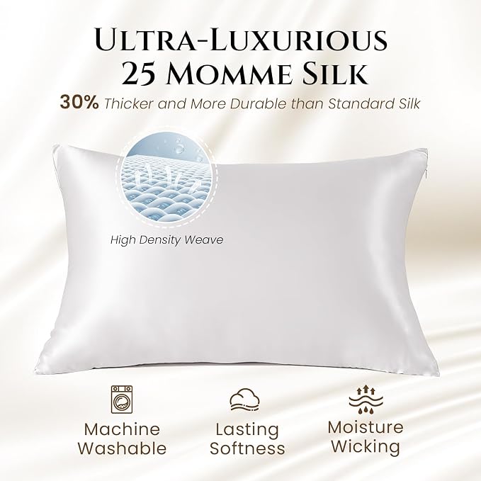 THXSILK 100% Silk Pillowcase for Hair and Skin Luxury 25 Momme Mulberry Silk - Image 5
