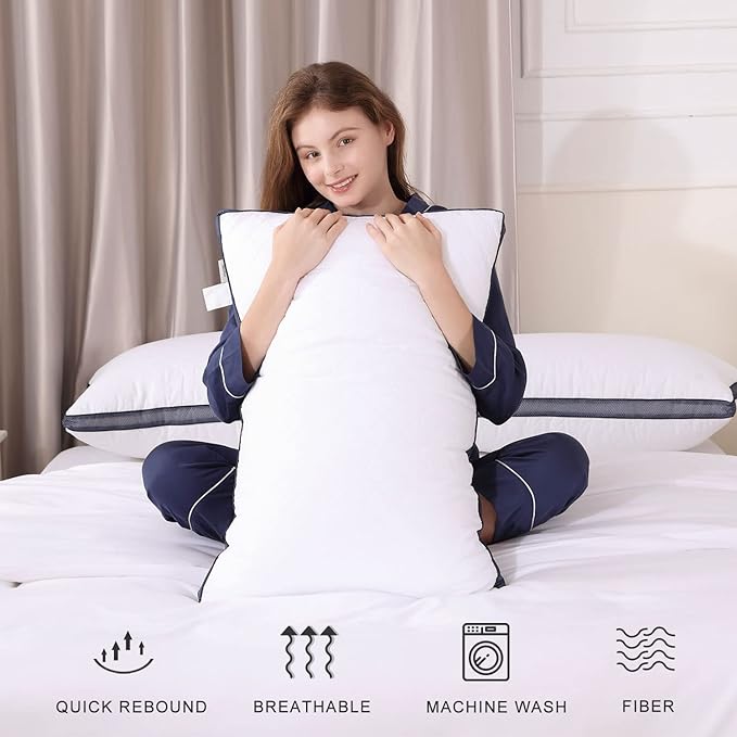 Meoflaw Pillows for Sleeping, Luxury Hotel Pillows King Size Set of 2, Bed - Image 6