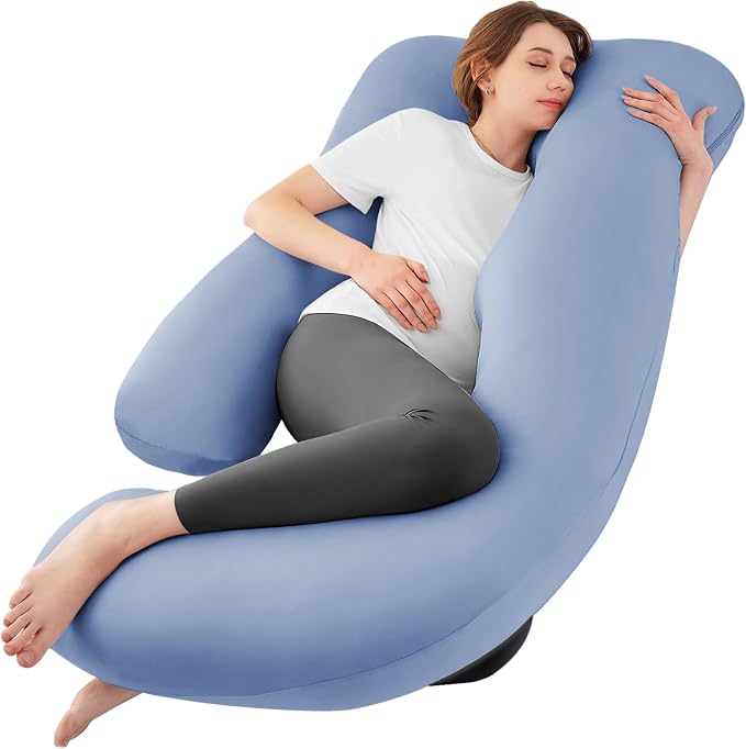Sasttie Pregnancy Pillows for Sleeping, U Shaped Cooling Full Body Pillow by SASTTIE