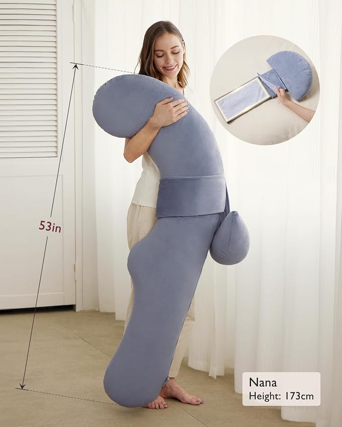 Momcozy Pregnancy Pillow, Original F Shaped Maternity Pillow - Image 8