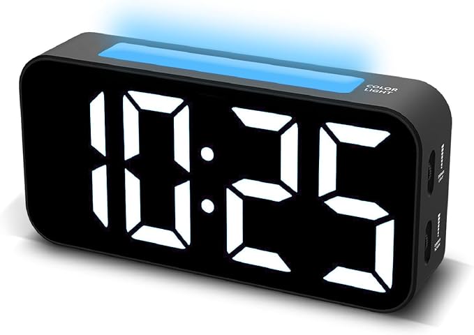 Topski Loud Alarm Clocks for Bedrooms Heavy Sleepers, Digital Clock by Topski