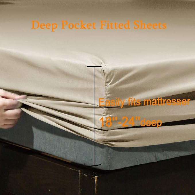 SONORO KATE Bed Sheet Set Super Soft Microfiber 1800 Thread Count Luxury - Image 3