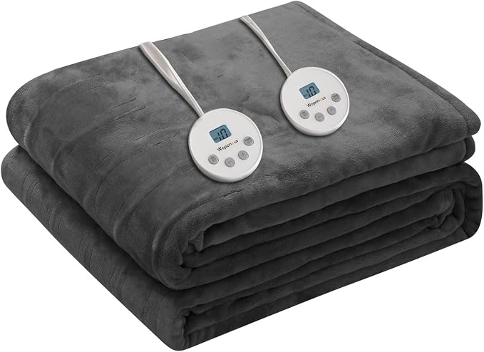 Wapaneus Heated Blanket Electric King Size 90"x100"-Dual Control by Wapaneus