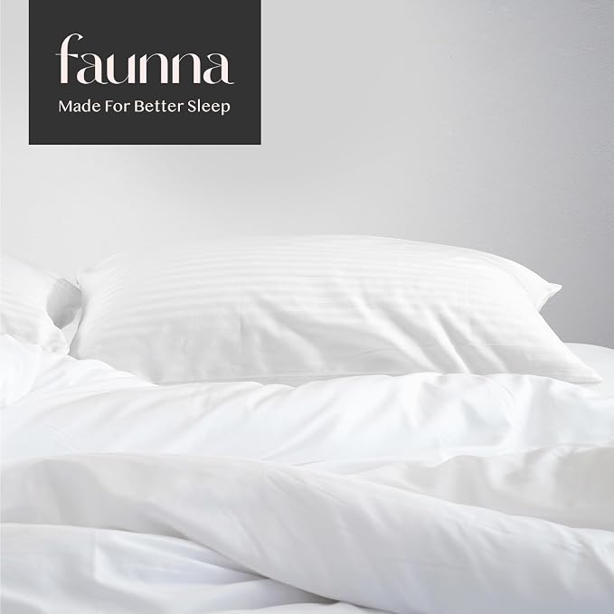 FAUNNA 600TC 100% Cotton Pillow Protectors, King Size, 2 Pack, Oeko-TEX - Image 6
