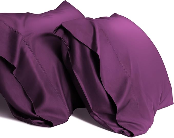WishSmile Cooling Queen Pillowcases Set of 2 Breathable Cool Silky Soft Rayon by WishSmile