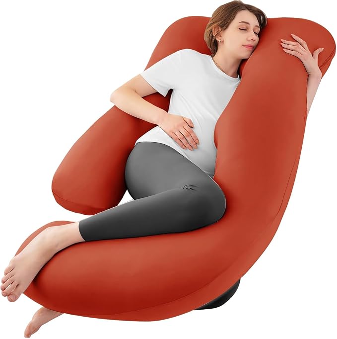 Sasttie Pregnancy Pillows for Sleeping, Jumbo U Shaped Cooling Full Body Pillow by SASTTIE