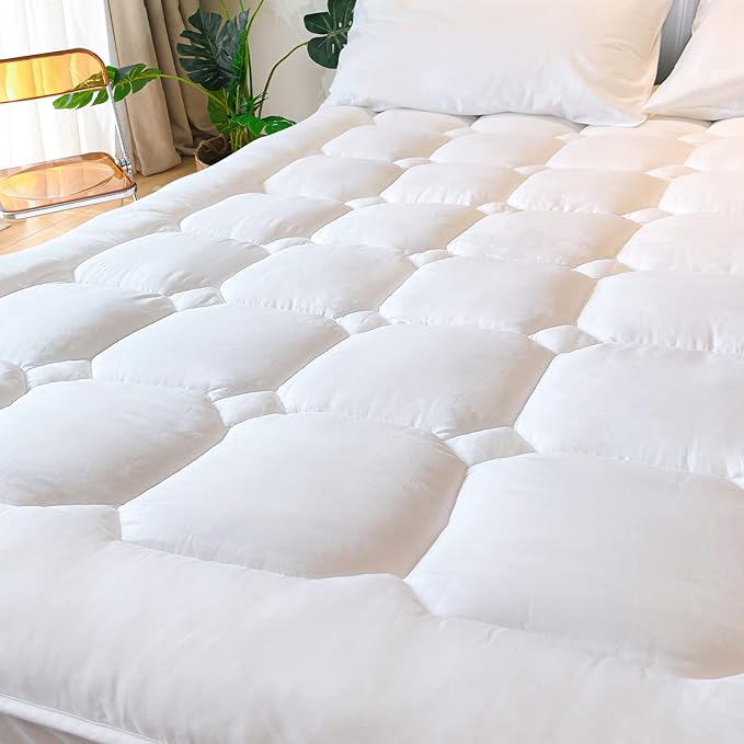 UNILIBRA Queen Size Mattress Pad Cooling Rayon from Bamboo, Quilted Fitted by Unilibra