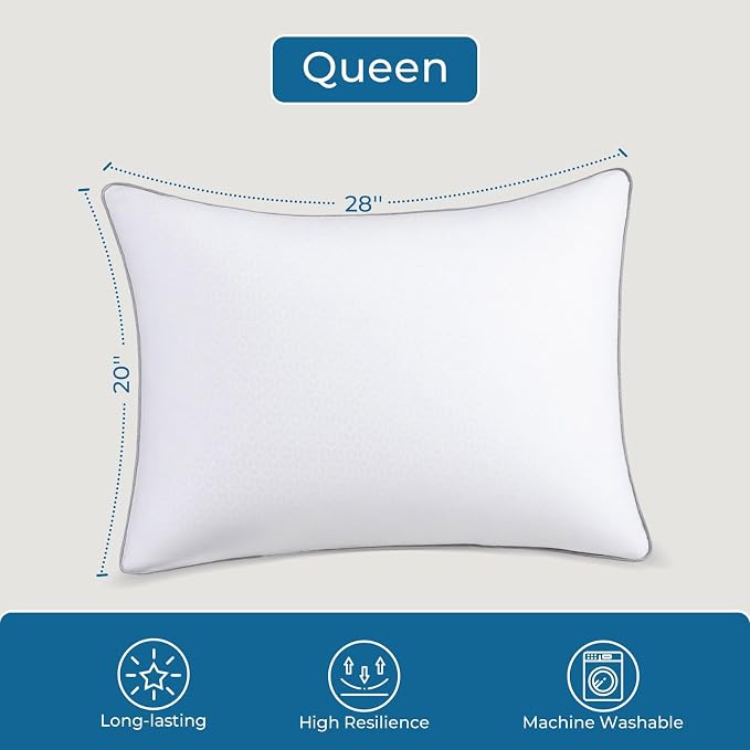 Sasttie Pillows Queen Size Set of 4, Bed Pillows - Image 2