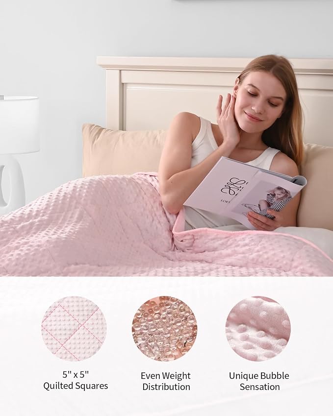 Mr. Sandman Weighted Blanket for Adults Queen, Minky Dots Heavy Blanket for - Image 5