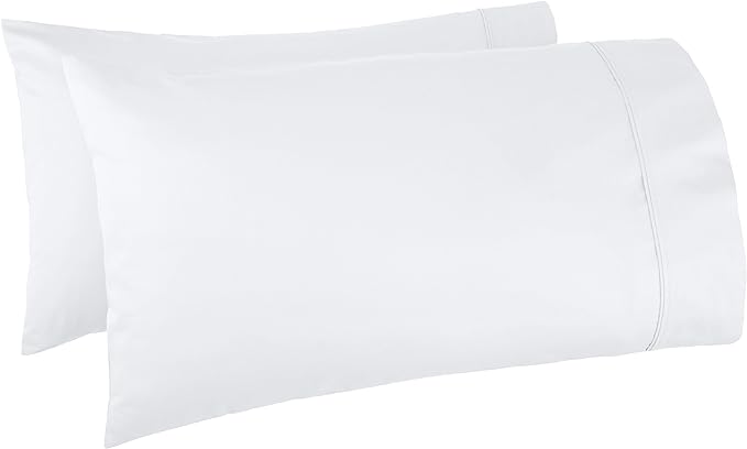 Amazon Basics 400 Thread Count Soft 100% Cotton Pillow Cases, Wrinkle Resistant by AmazonBasics