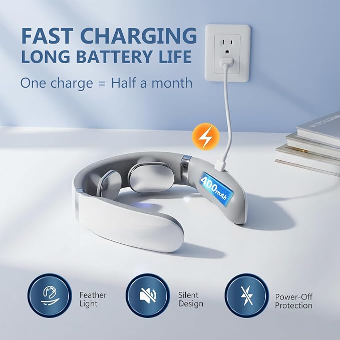 Neck Massager with Heat, Ultra-Lightweight Electric Pulse Device - Image 8