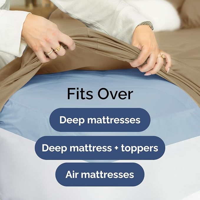 Extra Deep California King 400 Thread Count Cotton Fitted Sheet - Image 6