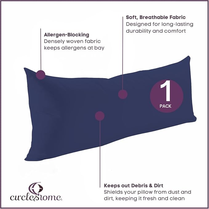 CirclesHome Pillow Protectors Single Pack Body Zippered - Image 3