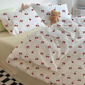 Nayoroom Red Cherry Duvet Cover Queen Size Cute Bow Duvet Cover 3 Pieces Soft by Nayoroom