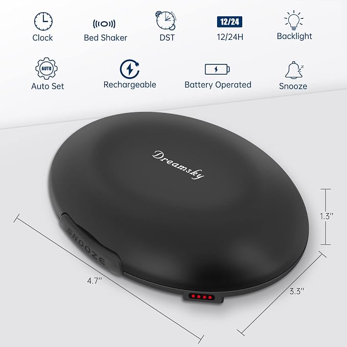 DreamSky Vibrating Alarm Clock for Heavy Sleepers - Image 8