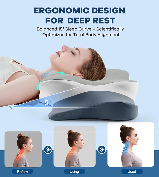 DONAMA Cervical Pillow for Neck and Shoulder Pain Relief, Cooling Contour - Image 4