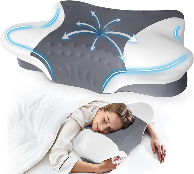 Cervical Neck Pillows with Memory Foam by Puzzlandia