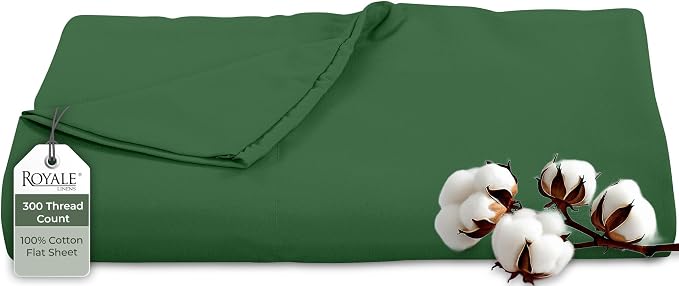 Royale Linens 300 Thread Count 100% Long Staple Combed Cotton Flat Sheet by ROYALELINENS