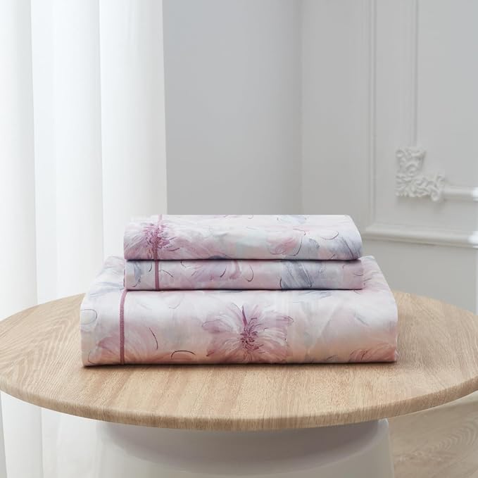 OAITE Duvet Cover Set King Size Floral Pattern 600 Thread Count Ultra Soft 100% - Image 9