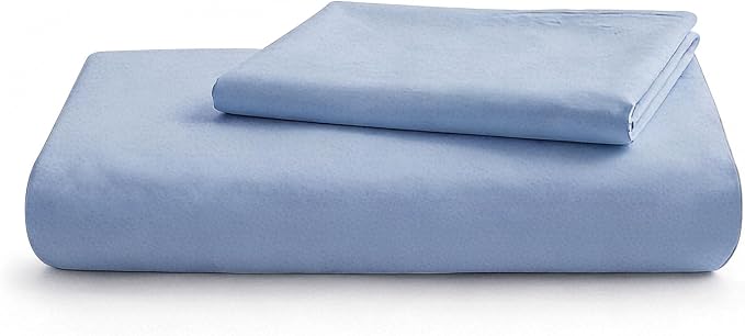 LOVQUE Light Blue Cotton Duvet Cover Twin Size, Linen Like Natural Bedding Set - Image 7