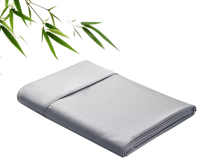 Bamboo Viscose Flat Sheets Only, 400 Thread Count Sateen Weave TwinXL Size Flat by ZaizaiHome
